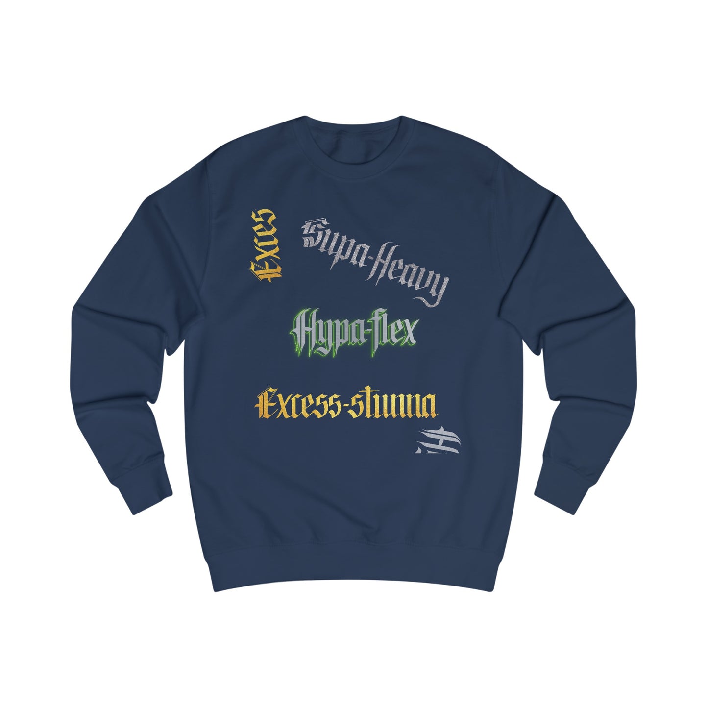 Oxford Navy Gator Drip Exclusive Supa-Heavy Excess-Stunna Hypa-Flex Limited Edition OG "Excess-Stunna Collection" Men's Playuz Sweatshirt