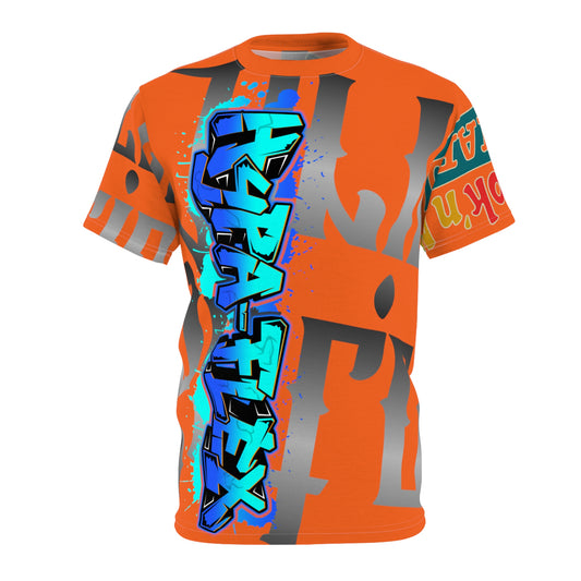 Orange Gator Drip Exclusive Supa-Heavy Excess-Stunna Hypa-Flex Limited Edition OG Flawda Mane “Ribs Cook’n N’ Tha Yard” Unisex Cut & Sew Playuz Tee