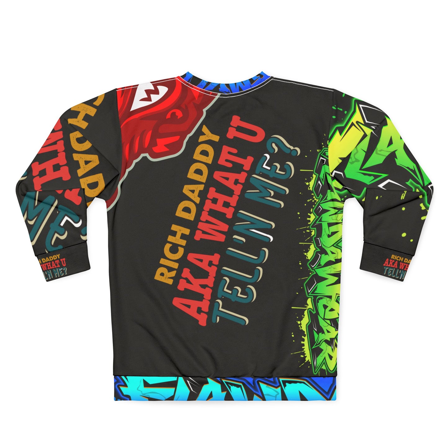 Black Flawdawear Limited Edition OG Rich Daddy “Rich Daddy AKA What U Tell’n ME?” Unisex Playuz Sweatshirt