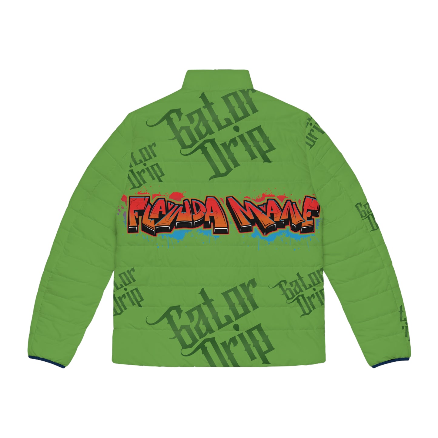 Light Green Gator Drip Exclusive Supa-Heavy Excess-Stunna Hypa-Flex Limited Edition OG Flawda Mane “Swamp Souljuz Collection” Men’s Puffa Playuz Jacket