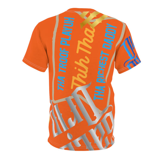 Orange Gator Drip Exclusive Supa-Heavy Excess-Stunna Flex Alligator Playuz Limited Edition OG Multi-Logo Rich Daddy “Tha Troof Playuh Thih Tha Richest Daddy” Unisex Cut & Sew Playuz Tee