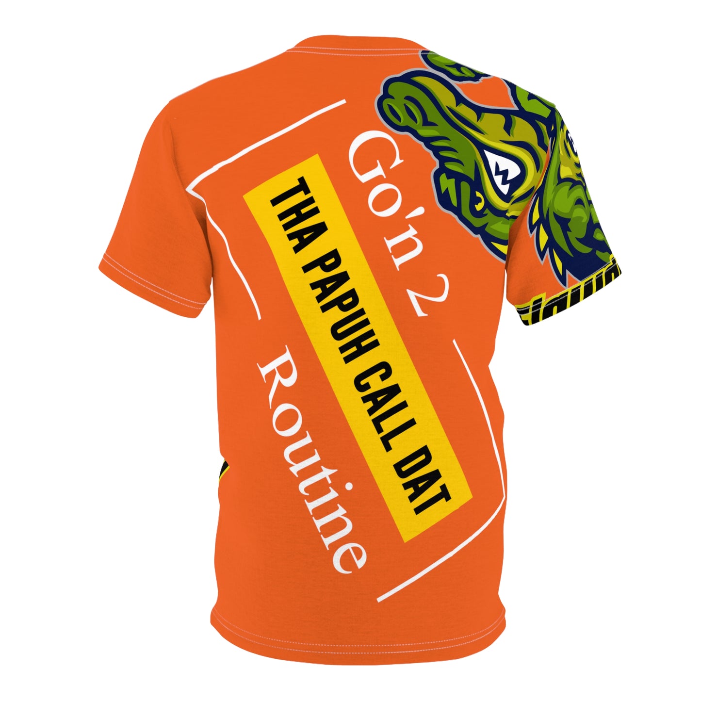 Orange Flawdawear Limited Edition OG Rich Daddy “Go’n 2 Tha Papuh Call Dat Routine” Unisex Cut & Sew Playuz Tee