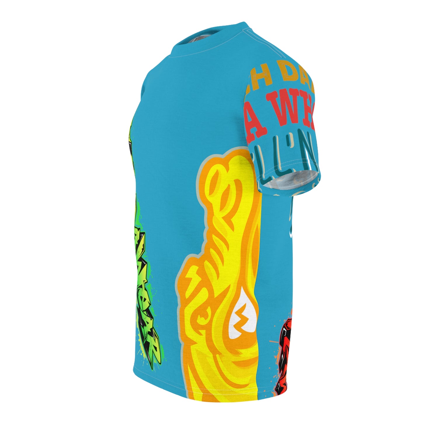 Turquoise Flawdawear Limited Edition OG Rich Daddy “Rich Daddy AKA What U Tell’n ME?” Unisex Cut & Sew Playuz Tee