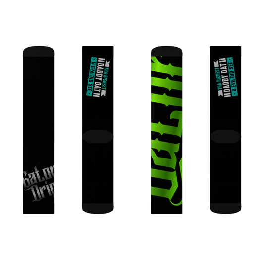 Black Gator Drip Supa-Heavy Excess-Stunna Hypa-Flex Limited Edition OG Rich Daddy “Tha Richest Daddy Dat U Eva Did See” Medium Playuz Socks