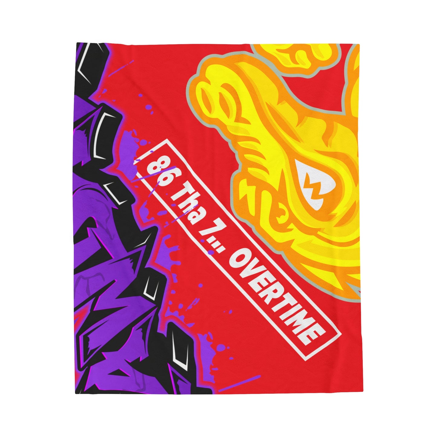 Red Flawdawear Limited Edition OG Alligator Playuz “86 Tha 7… OVERTIME” Velveteen Plush Playuz Blanket