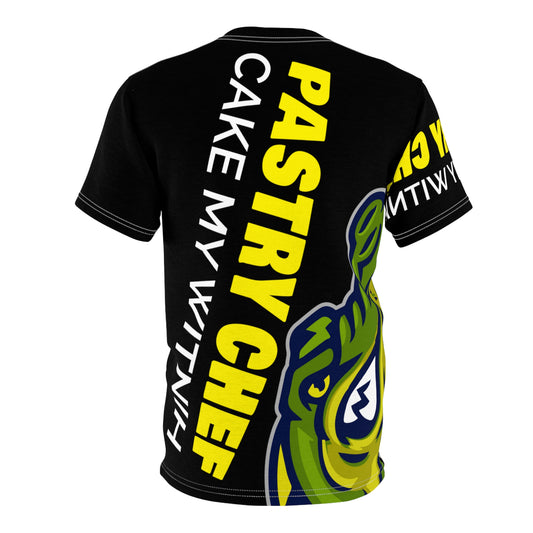 Black Flawdawear Limited Edition OG Rich Daddy “Pastry Chef Cake My Witnih” Unisex Cut & Sew Playuz Tee