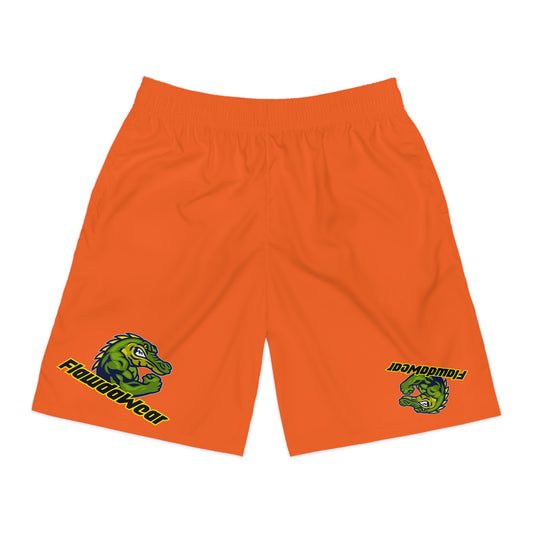 Orange Flawdawear Alligator Playuz “Flex’n All Summa Stunt’n All Winta ” Limited Edition OG Men’s Jogguz Playuz Shorts
