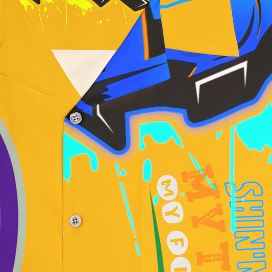 Yellow Flawdawear Limited Edition OG Rich Daddy “Shin’n Frum My Toes 2 My Fitted” Men’s Hawaiian Playuz Shirt