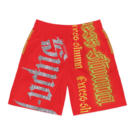 Red Gator Drip Exclusive Supa-Heavy Excess-Stunna Hypa-Flex Limited Edition OG “Excess-Stunna Collection” Men's Jogguz Playuz Shorts