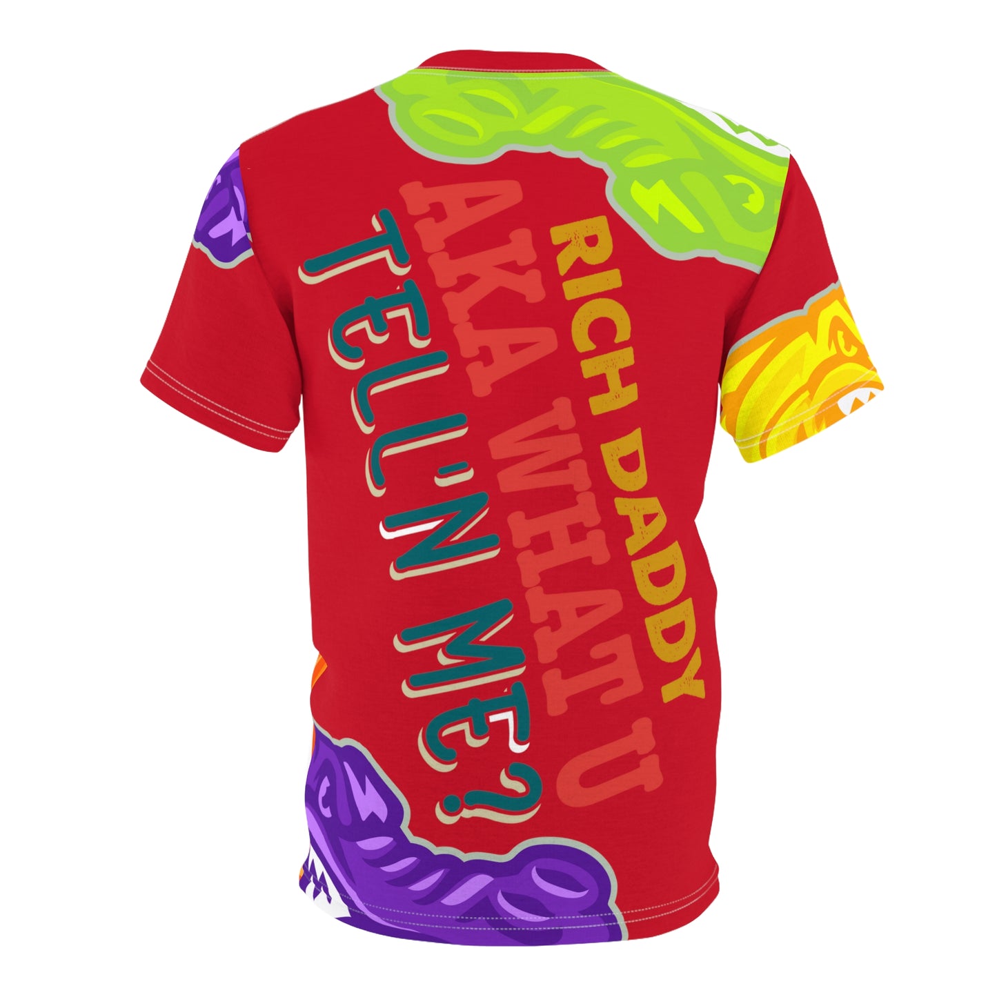 Dark Red Flawdawear Limited Edition OG Rich Daddy “Rich Daddy AKA What U Tell’n ME?” Unisex Cut & Sew Playuz Tee