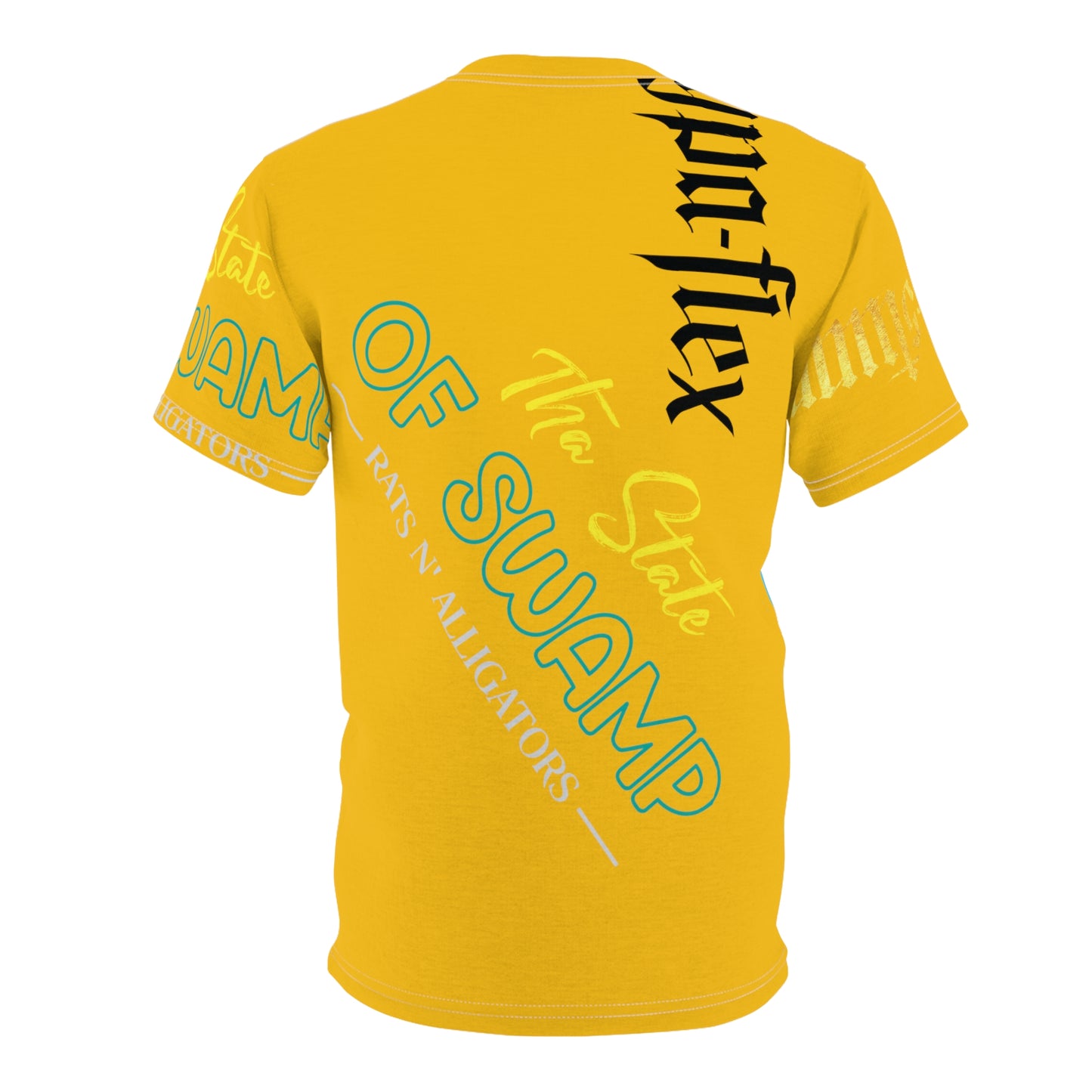 Yellow Gator Drip Exclusive Supa-Heavy Excess-Stunna Hypa-Flex Limited Edition OG Flawda Mane “Tha State Of Swamp Rats N’ Alligators” Unisex Cut & Sew Playuz Tee