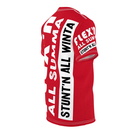 Dark Red Flawdawear Alligator Playuz “Flex’n All Summa Stunt’n All Winta ” Limited Edition OG Unisex Cut & Sew Playuz Tee