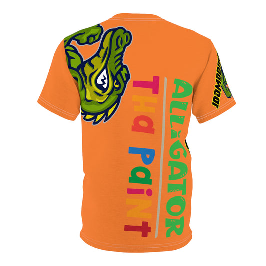 Fire Orange Flawdawear Limited Edition OG Alligator Papuh Playuz “Alligator Tha Paint” Unisex Cut & Sew Playuz Tee