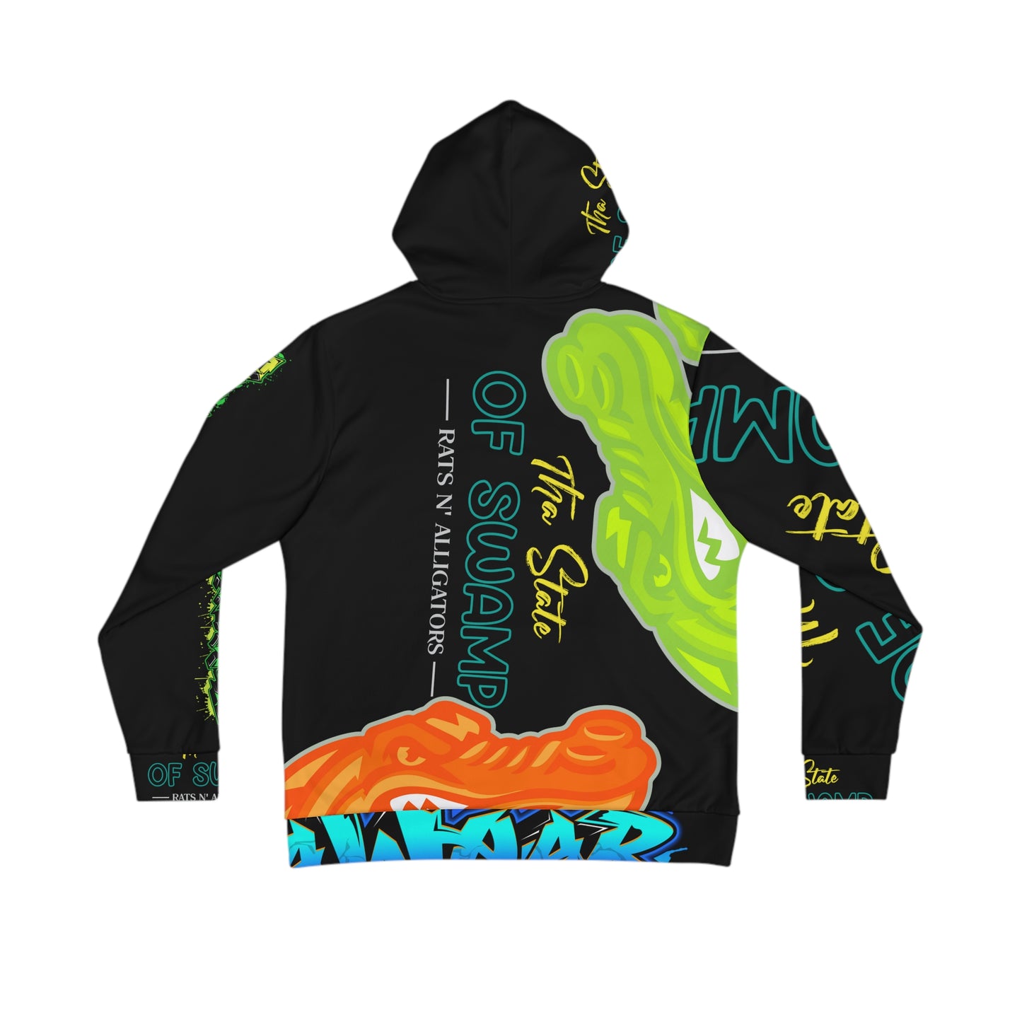 Black Flawdawear Limited Edition OG Flawda Mane “Tha State Of Swamp Rats N’ Alligators” Men's Playuz Hoodie