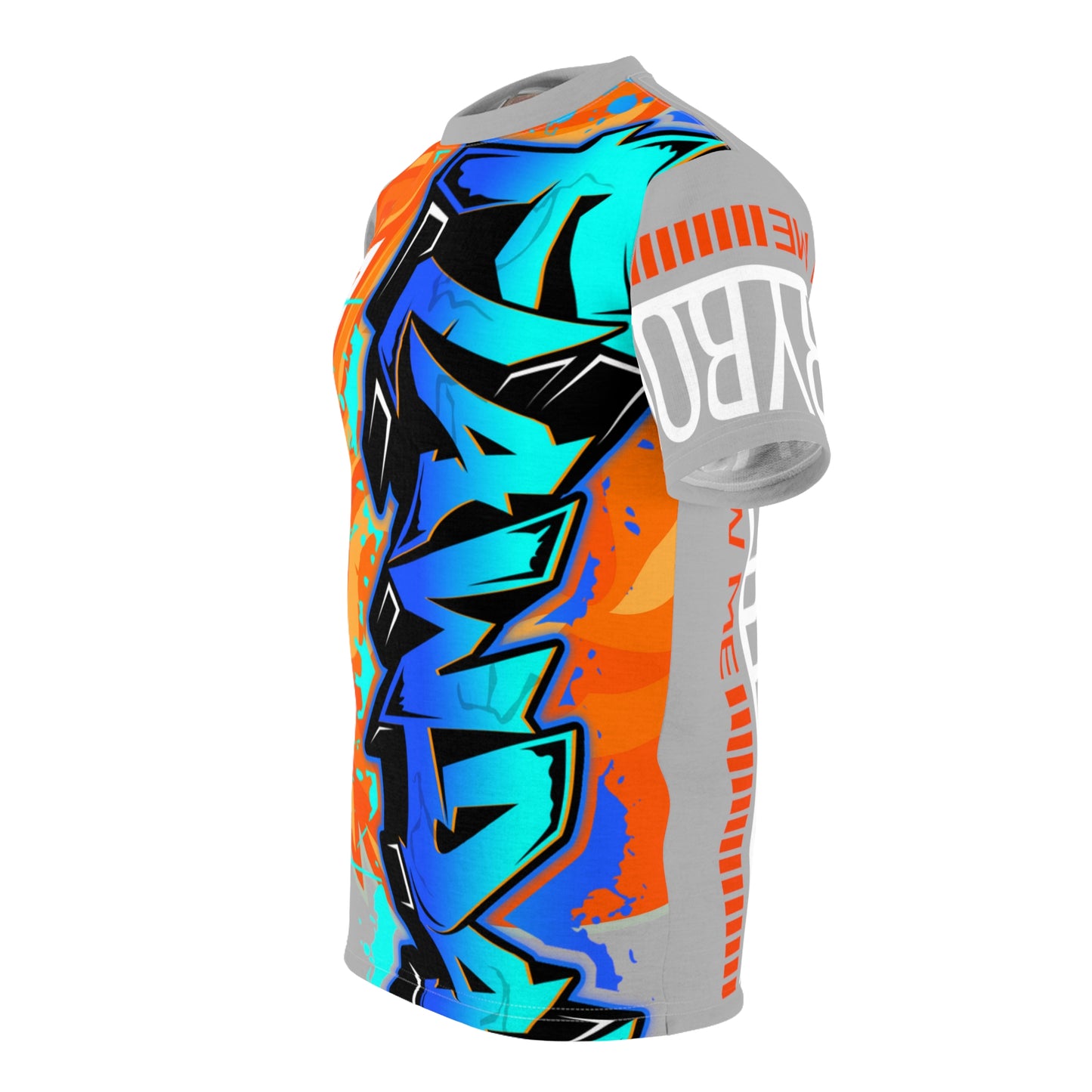 Light Grey/Orange Flawdawear Limited Edition OG Flawda Mane “Everybody Know Me” Unisex Cut & Sew Playuz Tee