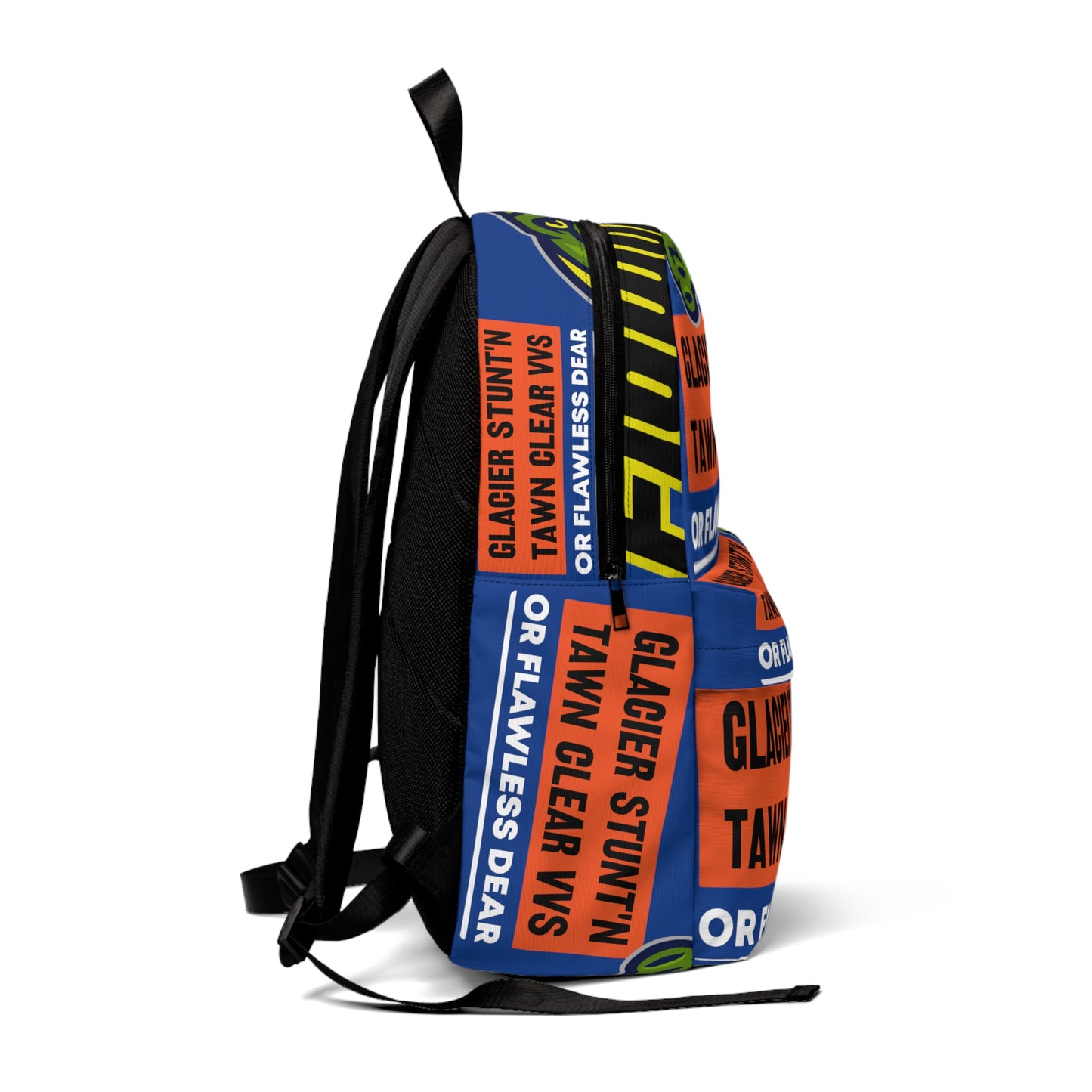 Blue Flawdawear Limited Edition OG Rich Daddy "Glacier Stunt'n Tawn Clear VVS Or Flawless Dear" Classic Backpack
