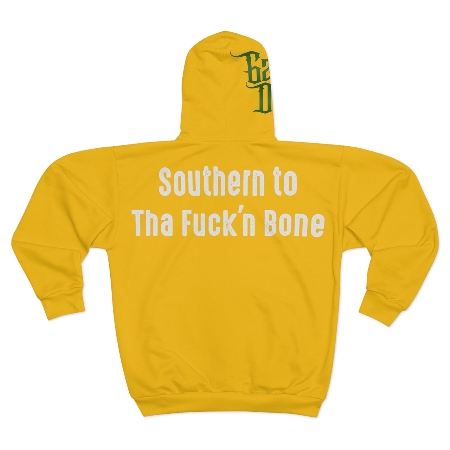 Yellow Flawdawear x Gator Drip Supa-Heavy Excess-Stunna Hypa-Flex Limited Edition OG Flawda Mane "Southern To Tha Fuck'n Bone" Unisex Zip Playuz Hoodie