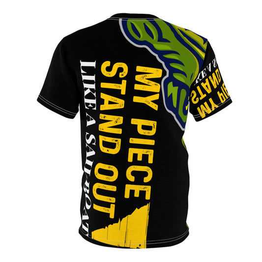 Black Flawdawear Limited Edition OG Flawda Mane “My Piece Stand Out Like A Sailboat” Unisex Cut & Sew Playuz Tee