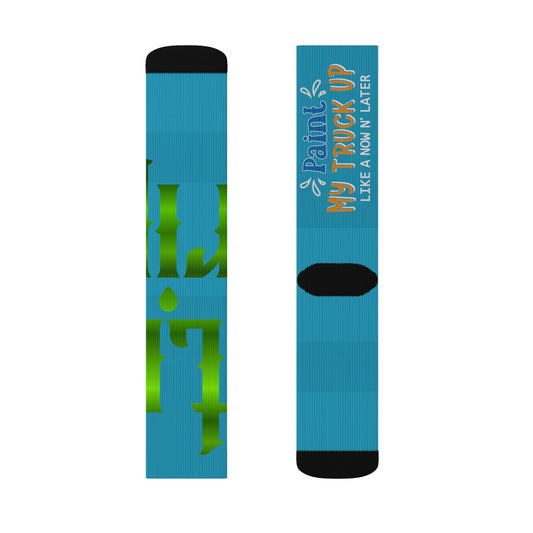 Turquoise Gator Drip Supa-Heavy Excess-Stunna Hypa-Flex Limited Edition OG Flawda Mane “Paint My Truck Up Like A Now & Later” Medium Playuz Socks
