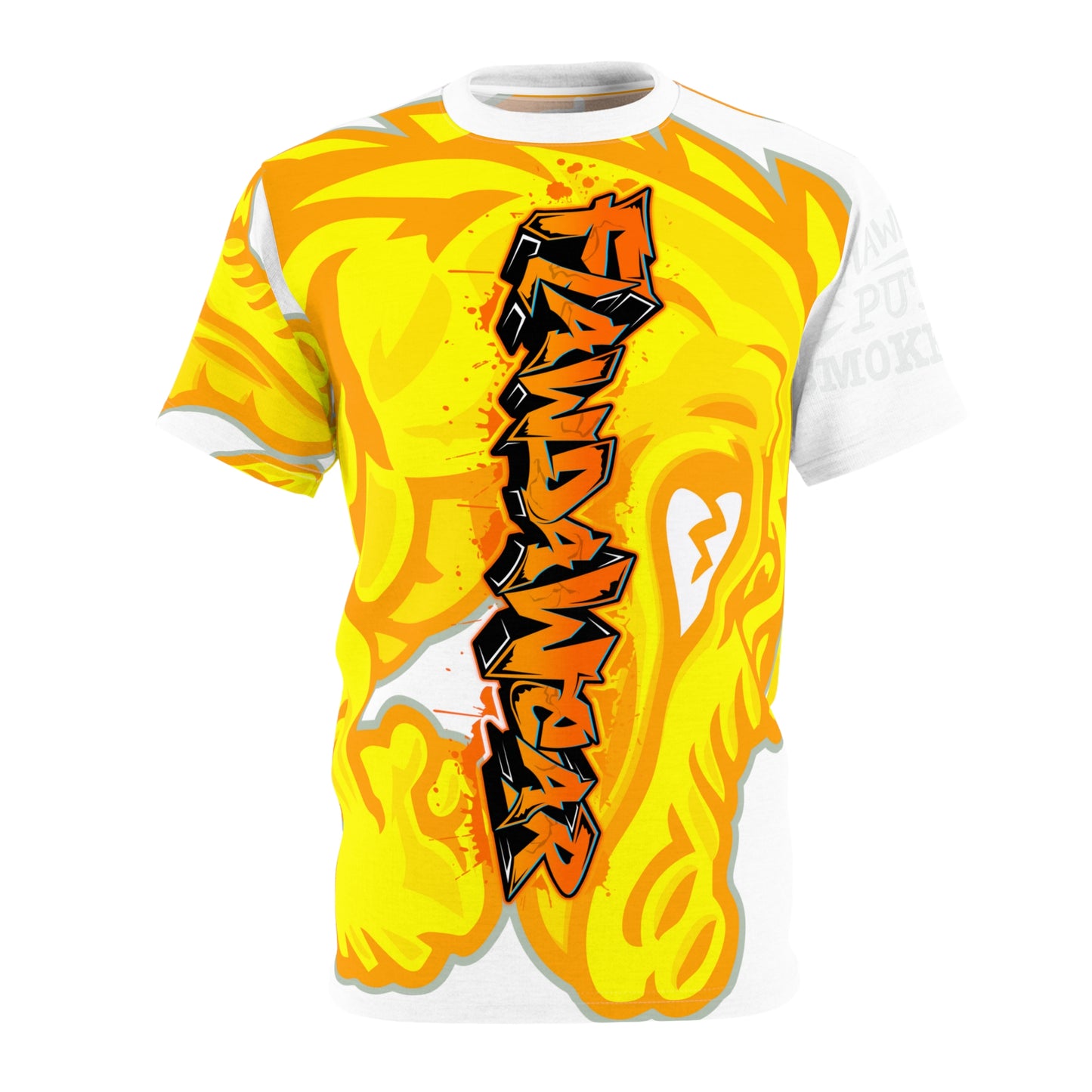 White/Yellow Flawdawear Limited Edition OG Alligator Playuz “Flawda Mane Put Dat Smoke On You” Unisex Cut & Sew Playuz Tee