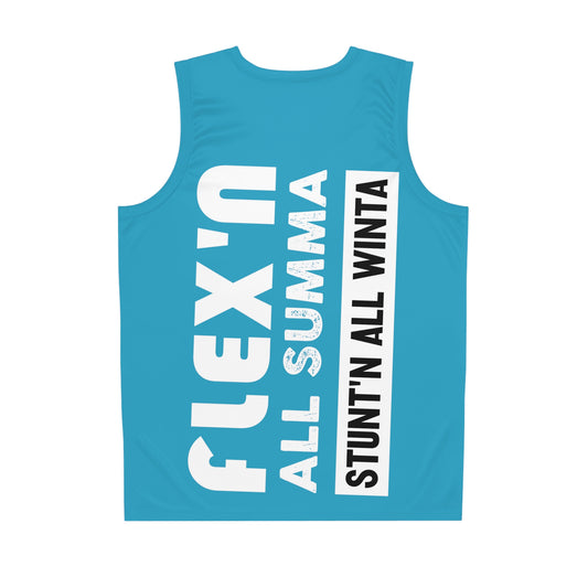 Turquoise Flawdawear Alligator Playuz “Flex’n All Summa Stunt’n All Winta ” Limited Edition OG Men’s Basketball Playuz Jersey