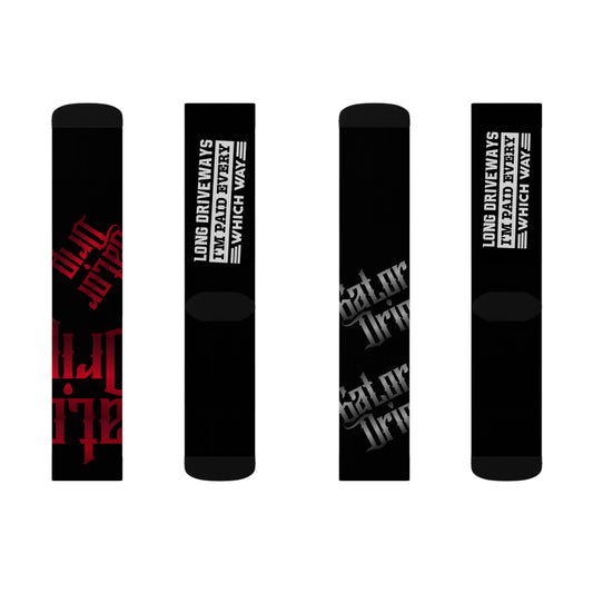 Black Gator Drip Supa-Heavy Excess-Stunna Hypa-Flex Limited Edition OG Alligator Papuh Playuz “Long Driveways I’m Paid Every Which Way” Medium Playuz Socks