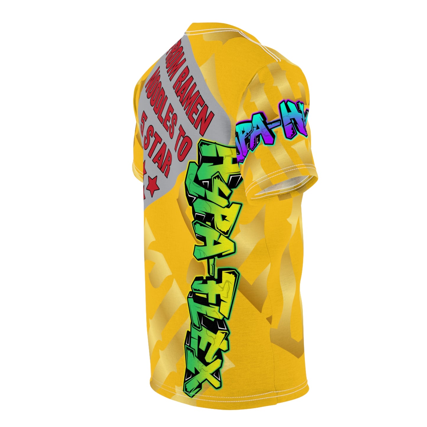 Yellow Gator Drip Exclusive Supa-Heavy Excess-Stunna Hypa-Flex Limited Edition OG Flawda Mane “From Ramen Noodles To 5 Star" Unisex Cut & Sew Playuz Tee