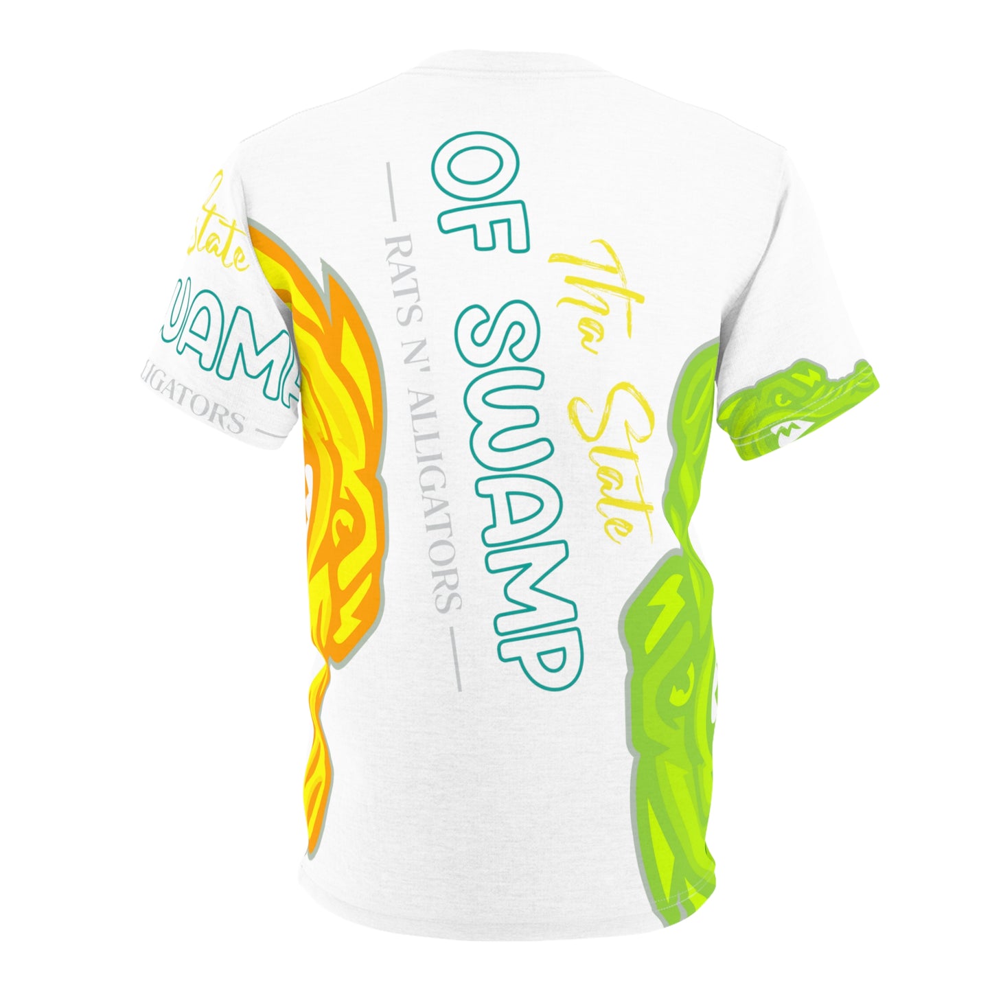 White Flawdawear Limited Edition OG Flawda Mane “Tha State Of Swamp Rats N’ Alligators” Unisex Cut & Sew Playuz Tee
