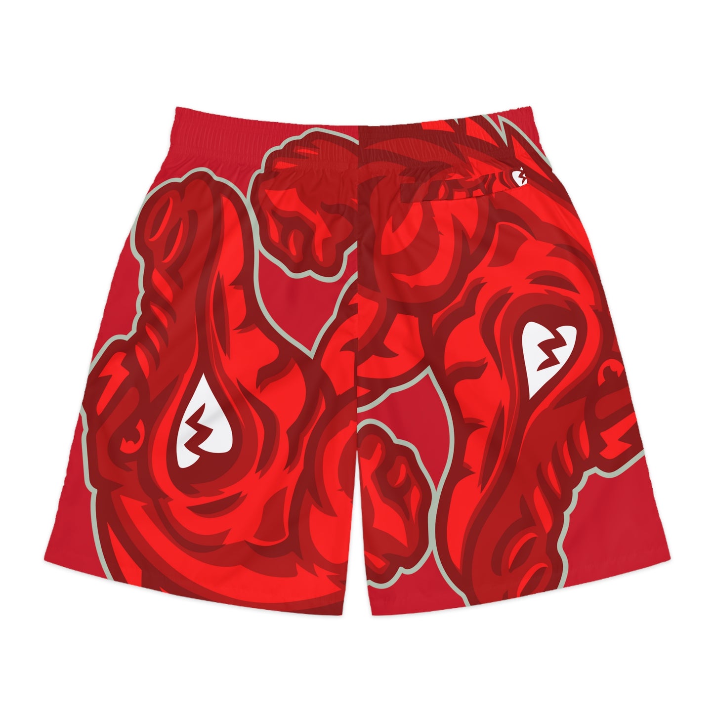 Red Flawdawear Limited Edition OG Flawda Mane “From Ramen Noodles To 5 Star” Men’s Jogguz Playuz Shorts