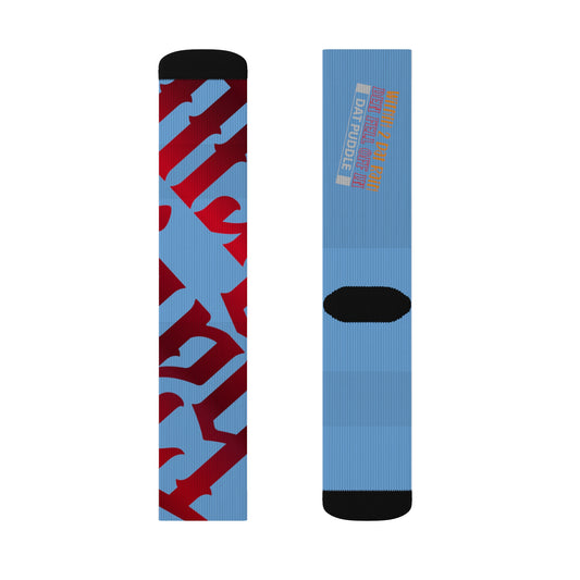 Light Blue Gator Drip Supa-Heavy Excess-Stunna Hypa-Flex Limited Edition OG Flawda Mane “Witnih 2 Dat Rain Den Fell Off In Dat Puddle” Medium Playuz Socks