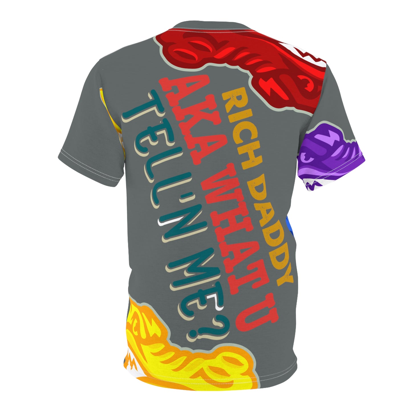 Dark Grey Flawdawear Limited Edition OG Rich Daddy “Rich Daddy AKA What U Tell’n ME?” Unisex Cut & Sew Playuz Tee