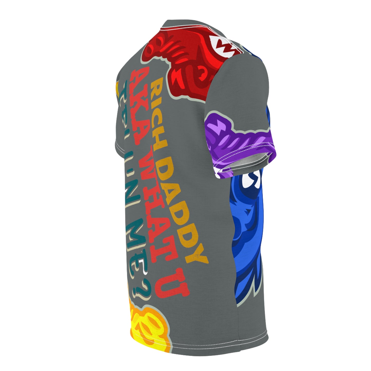 Dark Grey Flawdawear Limited Edition OG Rich Daddy “Rich Daddy AKA What U Tell’n ME?” Unisex Cut & Sew Playuz Tee