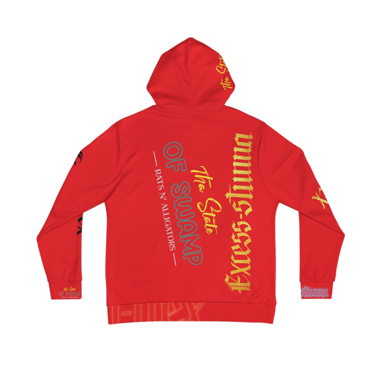 Red Gator Drip Exclusive Supa-Heavy Excess-Stunna Hypa-Flex Limited Edition OG Flawda Mane “Tha State Of Swamp Rats N’ Alligators” Men's Playuz Hoodie