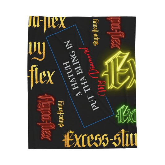 Black Gator Drip Exclusive Supa-Heavy Excess-Stunna Hypa-Flex Limited Edition OG Rich Daddy “A Hatuh Put Tha Bling In My Diamond” Velveteen Plush Playuz Blanket