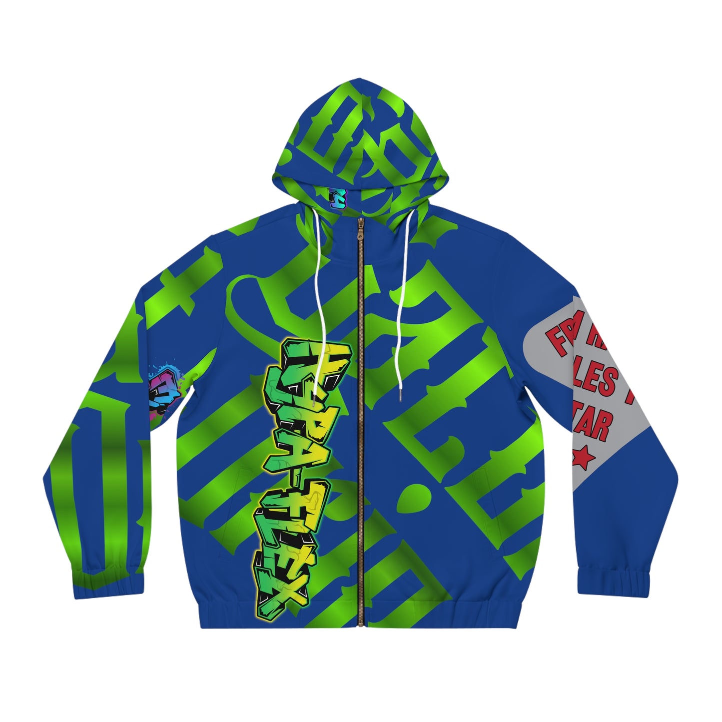 Blue Gator Drip Exclusive Supa-Heavy Excess-Stunna Hypa-Flex Limited Edition OG Flawda Mane “From Ramen Noodles To 5 Star" Men’s Full Zip Playuz Hoodie