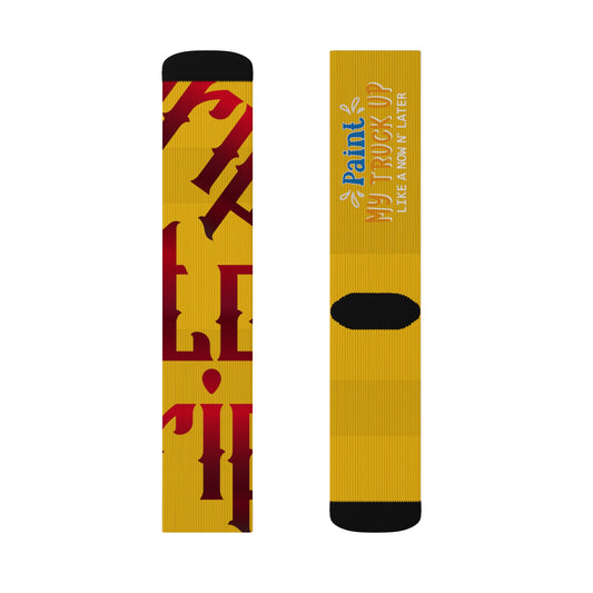 Yellow Gator Drip Supa-Heavy Excess-Stunna Hypa-Flex Limited Edition OG Flawda Mane “Paint My Truck Up Like A Now & Later” Medium Playuz Socks