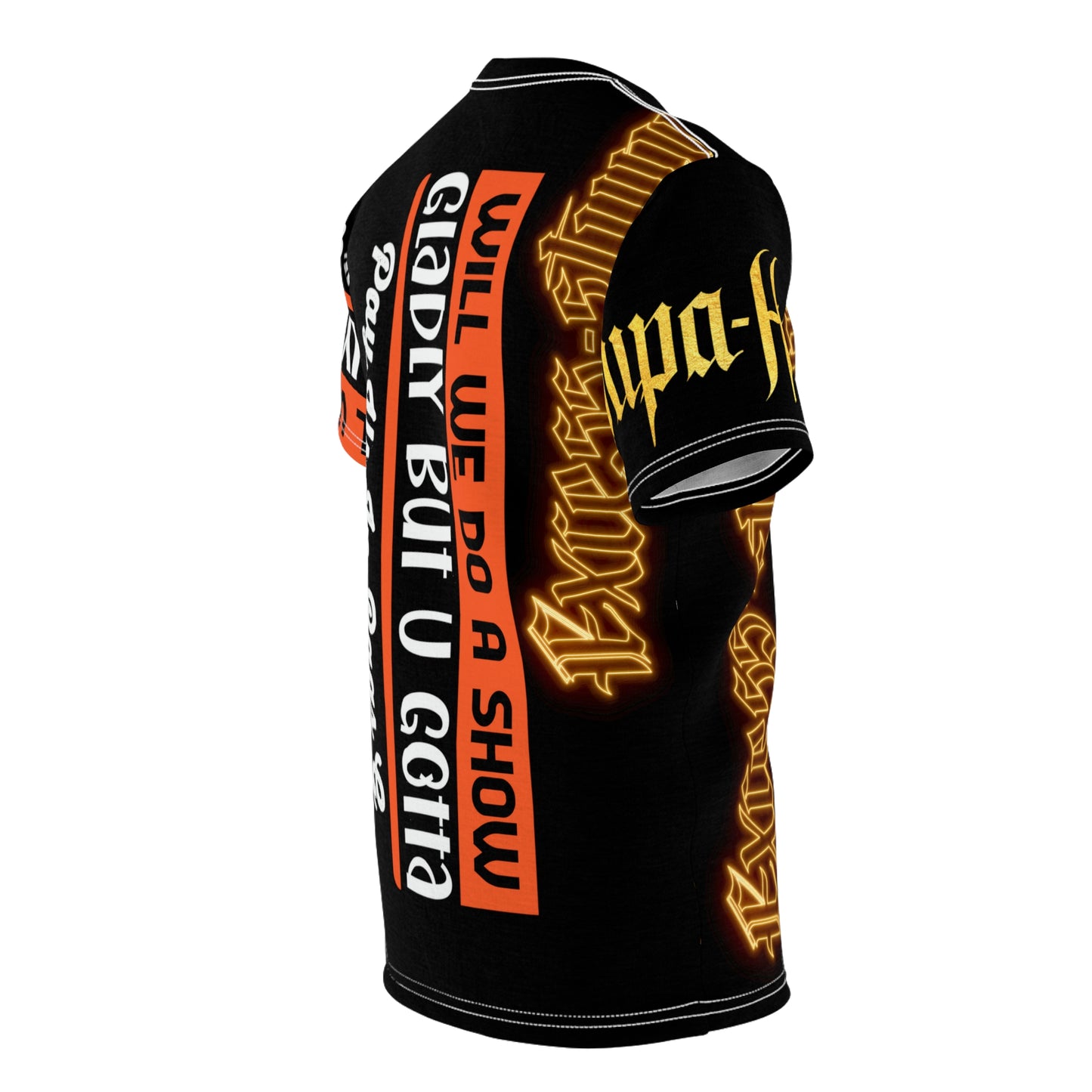 Black Gator Drip Exclusive Supa-Heavy Excess-Stunna Hypa-Flex Limited Edition OG Rich Daddy “Will We Do A Show Gladly But U Gotta Pay Us In Bags G” Unisex Cut & Sew Playuz Tee