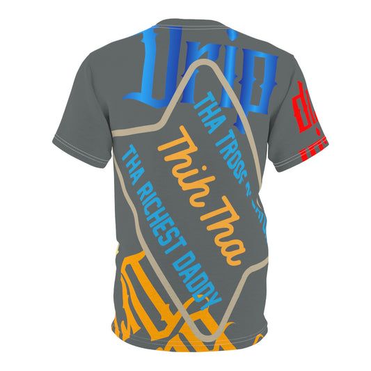 Dark Grey Gator Drip Exclusive Supa-Heavy Excess-Stunna Flex Alligator Playuz Limited Edition OG Multi-Logo Rich Daddy “Tha Troof Playuh Thih Tha Richest Daddy” Unisex Cut & Sew Playuz Tee