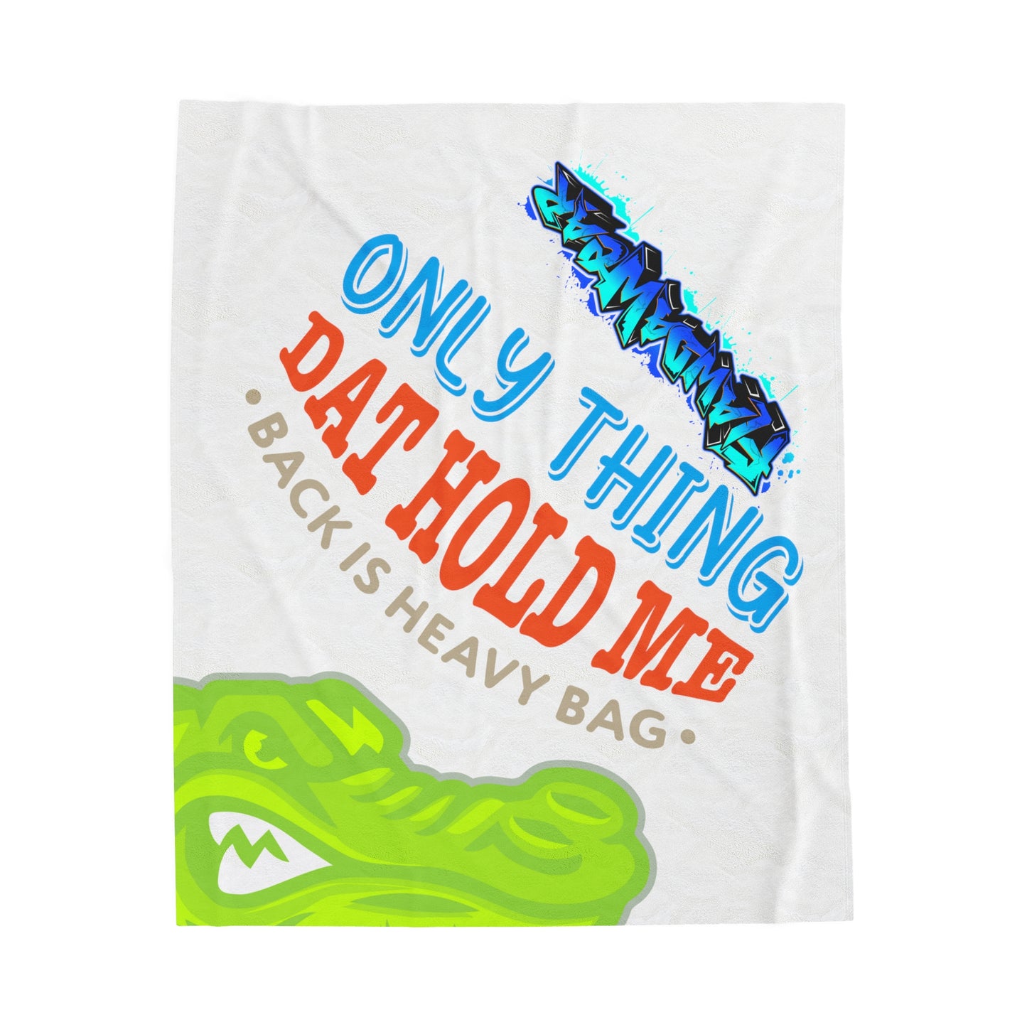 White Flawdawear Limited Edition OG Rich Daddy “Only Thing Dat Hold Me Back Is Heavy Bag” Velveteen Plush Playuz Blanket