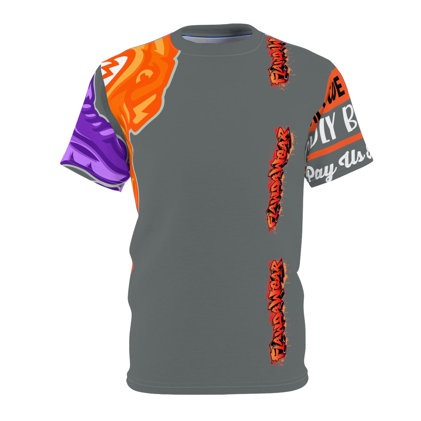 Dark Grey Flawdawear Limited Edition OG Rich Daddy “Will We Do A Show Gladly But U Gotta Pay Us In Bags G” Unisex Cut & Sew Playuz Tee