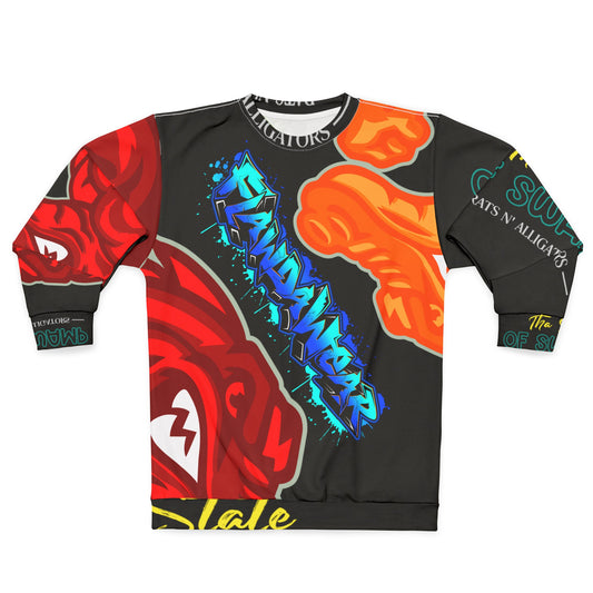 Black Flawdawear Limited Edition OG Flawda Mane “Tha State Of Swamp Rats N’ Alligators” Unisex Playuz Sweatshirt