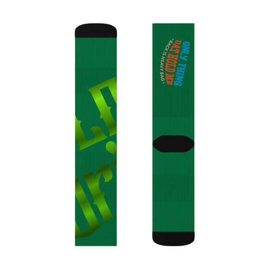 Dark Green Gator Drip Supa-Heavy Excess-Stunna Hypa-Flex Limited Edition OG Rich Daddy “Only Thing Dat Hold Me Back Is Heavy Bag” Medium Playuz Socks
