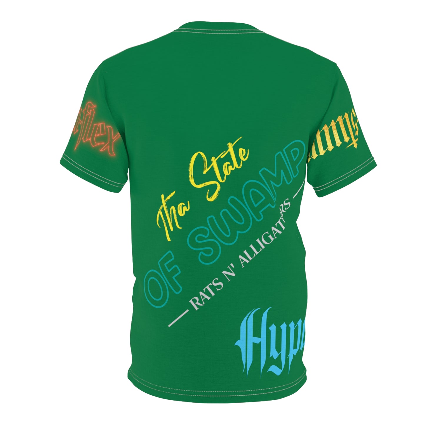 Dark Green Gator Drip Exclusive Supa-Heavy Excess-Stunna Hypa-Flex Limited Edition OG Flawda Mane “Tha State Of Swamp Rats N’ Alligators” Unisex Cut & Sew Playuz Tee