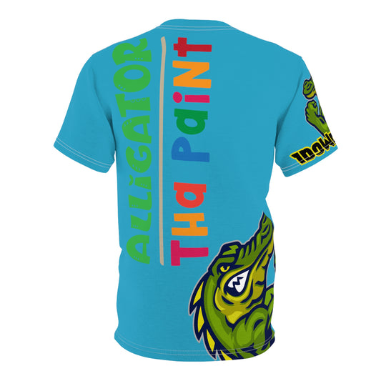Turquoise Flawdawear Limited Edition OG Alligator Papuh Playuz “Alligator Tha Paint” Unisex Cut & Sew Playuz Tee