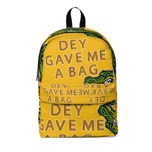 Yellow Flawdawear Limited Edition OG Alligator Playuz "Dey Gave Me A Bag" Classic Backpack