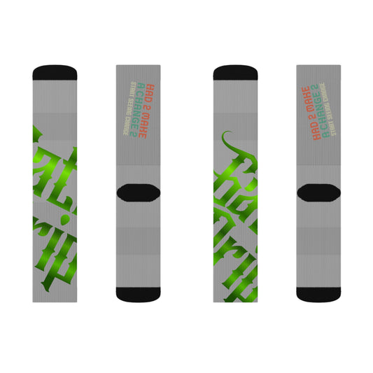 Light Grey Gator Drip Supa-Heavy Excess-Stunna Hypa-Flex Limited Edition OG Flawda Mane “Had 2 Make A Change 2 Start Seeing Change” Medium Playuz Socks