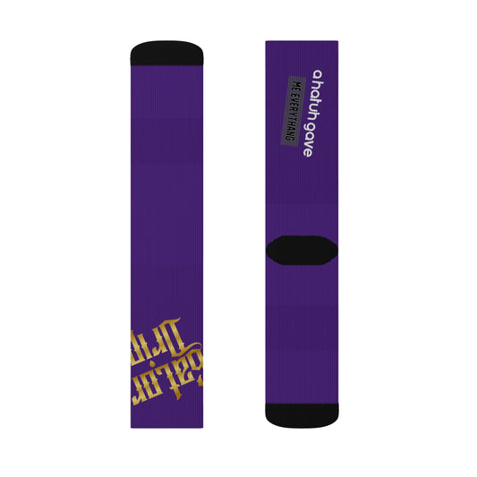 Purple Gator Drip Supa-Heavy Excess-Stunna Hypa-Flex Limited Edition OG Flawda Mane “A Hatuh Gave Me Everythang” Medium Playuz Socks