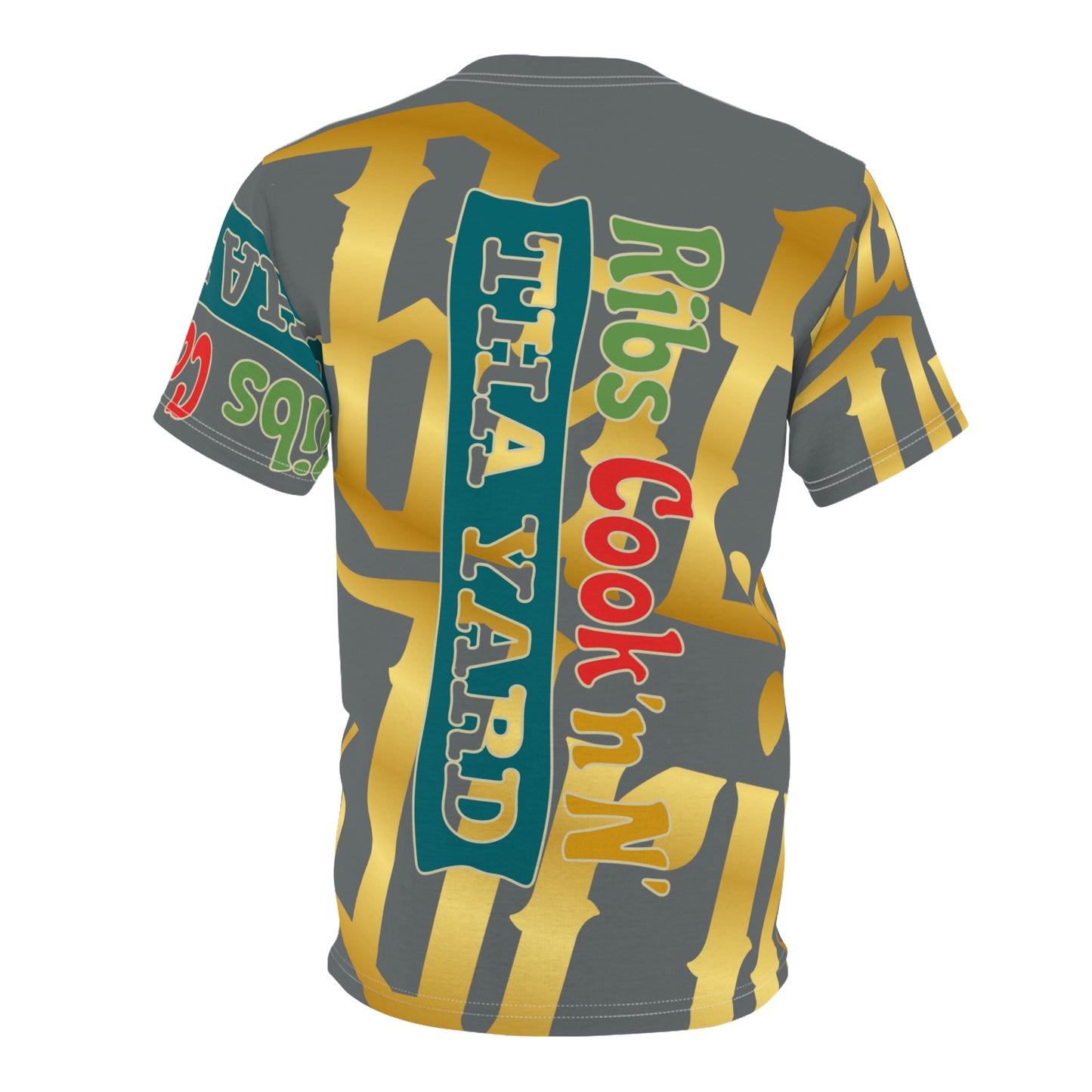 Dark Grey Gator Drip Exclusive Supa-Heavy Excess-Stunna Hypa-Flex Limited Edition OG Flawda Mane “Ribs Cook’n N’ Tha Yard” Unisex Cut & Sew Playuz Tee