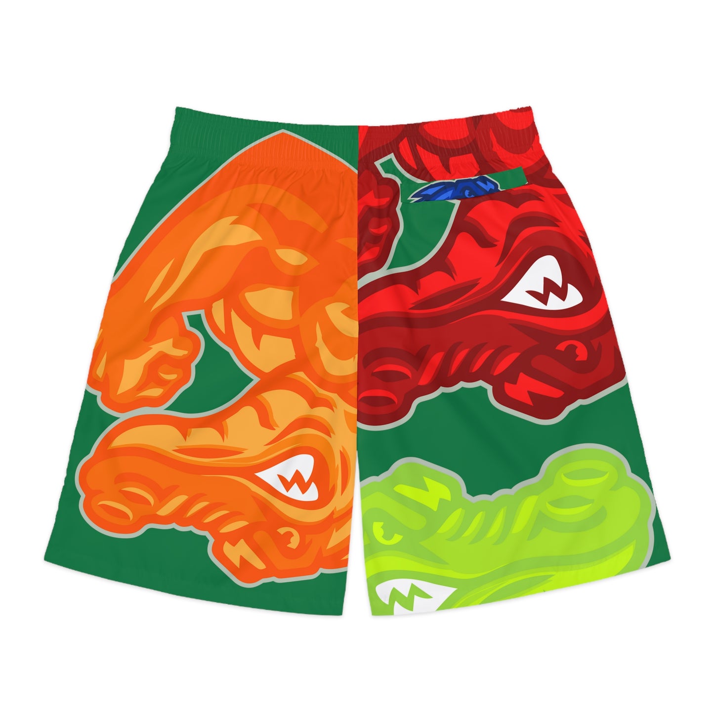 Dark Green Flawdawear Limited Edition OG Flawda Mane “Tha State Of Swamp Rats N’ Alligators” Men’s Jogguz Playuz Shorts