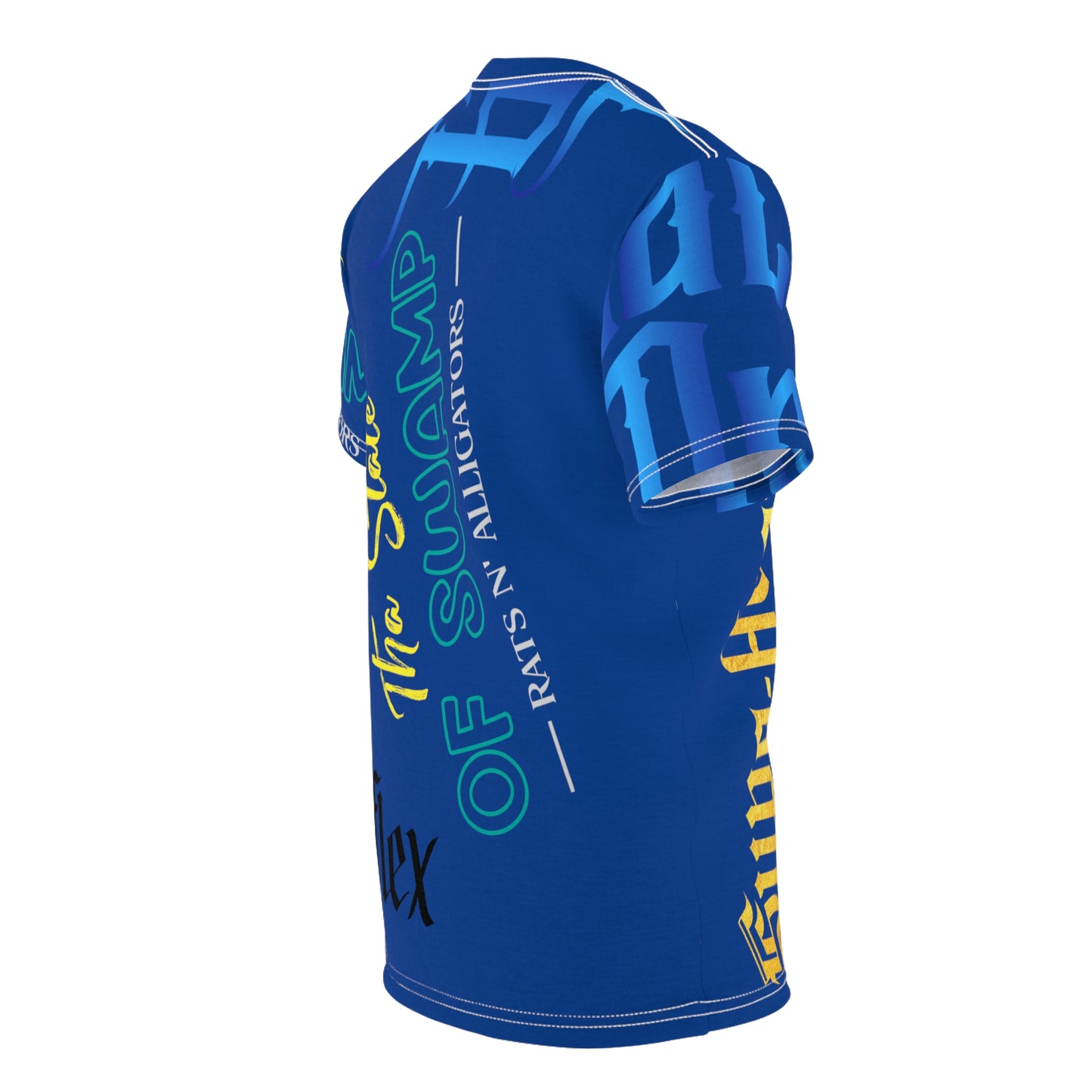 Dark Blue Gator Drip Exclusive Supa-Heavy Excess-Stunna Hypa-Flex Limited Edition OG Flawda Mane “Tha State Of Swamp Rats N’ Alligators” Unisex Cut & Sew Playuz Tee